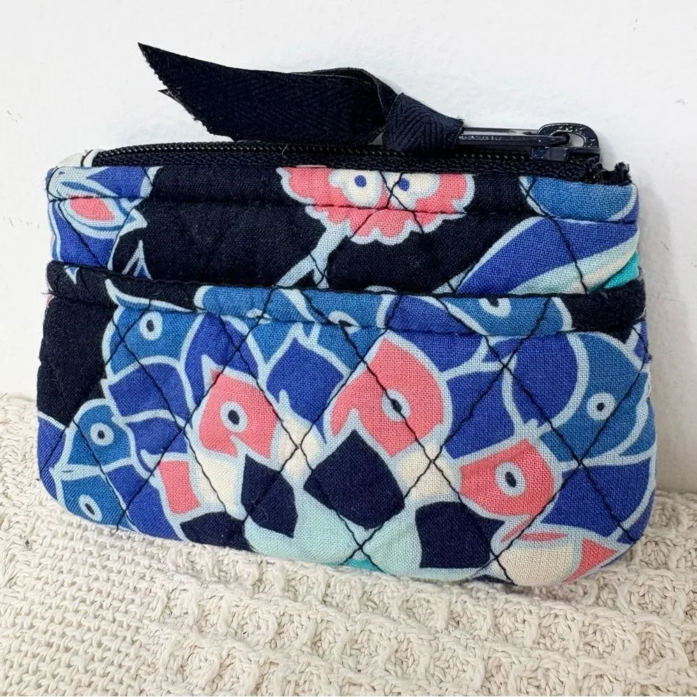 Vera Bradley Lotus Flower Swirl Coin Purse Card Case Wallet